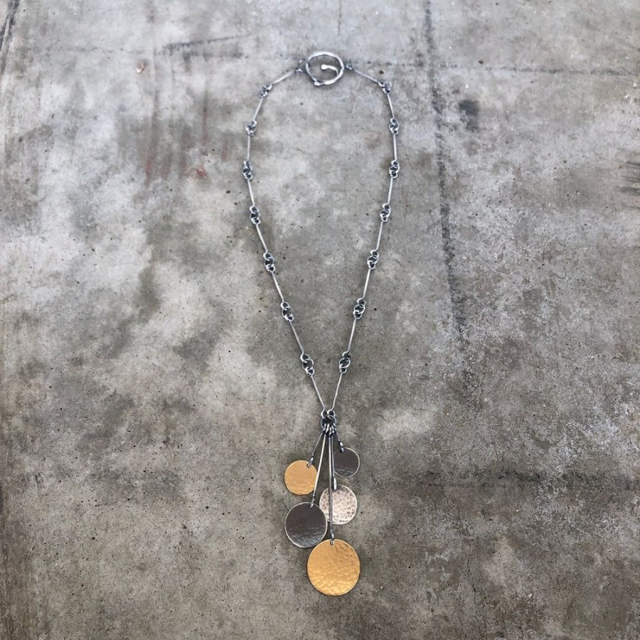 Jewelry Lisa Crowder Metal | Hammered Five Disc Necklace