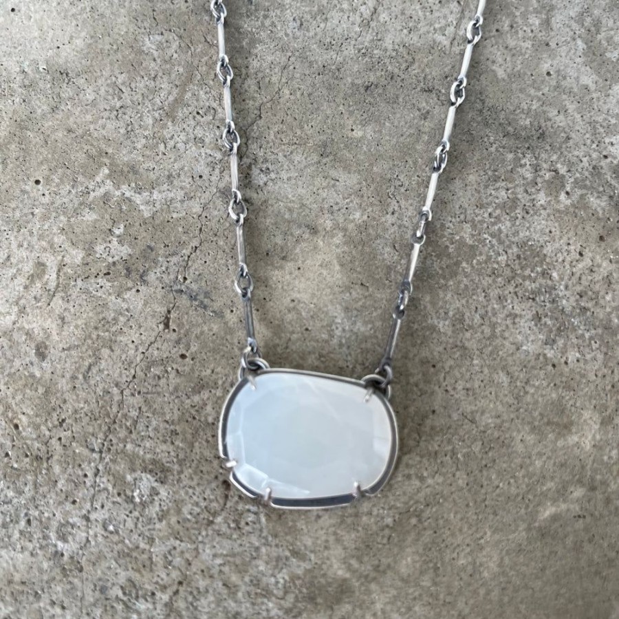 Jewelry Lisa Crowder Stone | White Moonstone Freeform Necklace