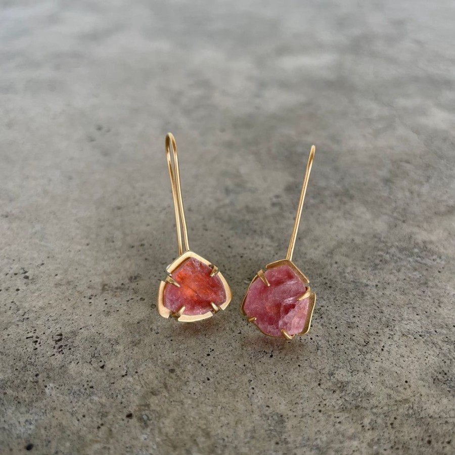 Jewelry Lisa Crowder Stone | Pink Tourmaline Freeform Earrings