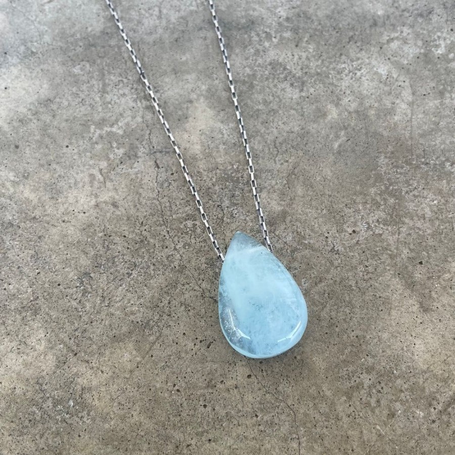 Jewelry Lisa Crowder Stone | Dreamy Aquamarine Teardrop Necklace