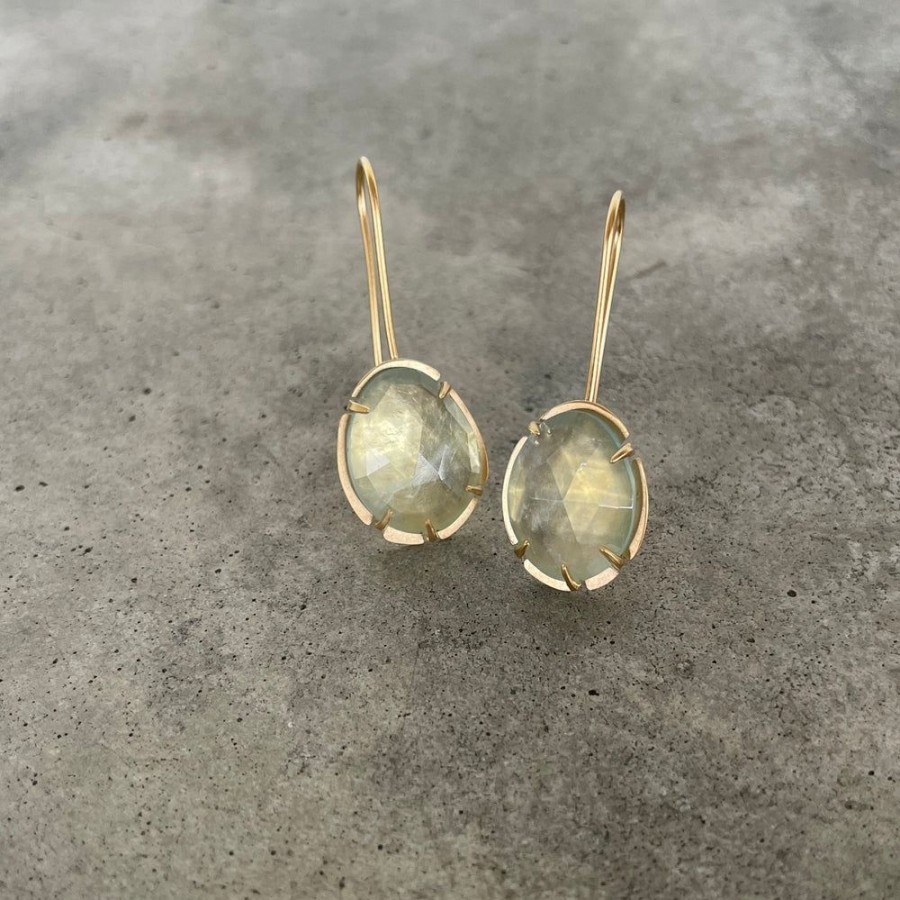 Jewelry Lisa Crowder Stone | Aquamarine Freeform Earrings