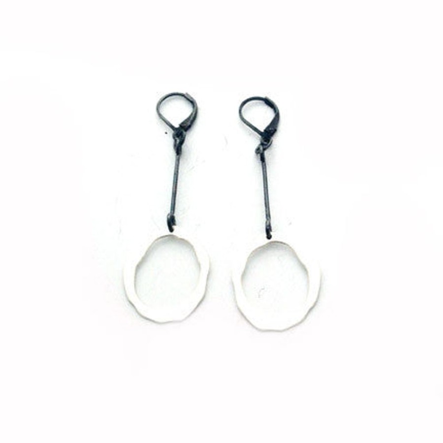 Jewelry Lisa Crowder Metal | Thin Rough Cut Bar Earring