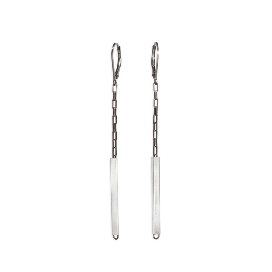 Jewelry Lisa Crowder Metal | Short Bar Earrings