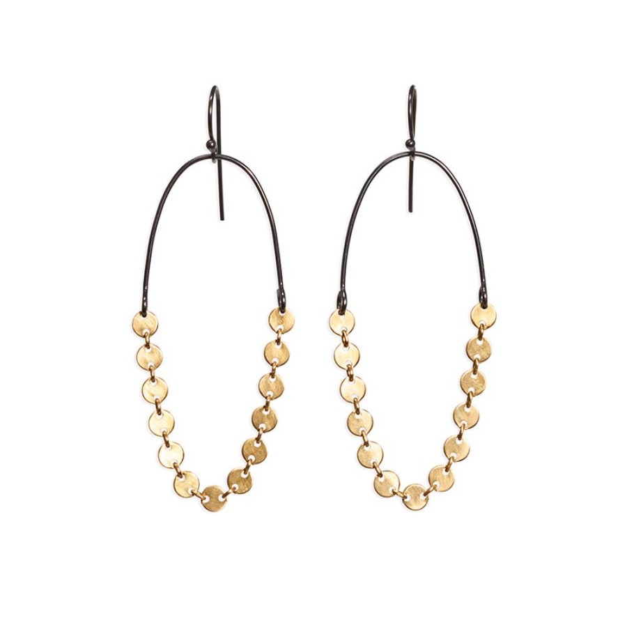 Jewelry Lisa Crowder Metal | Disc Chain Earrings