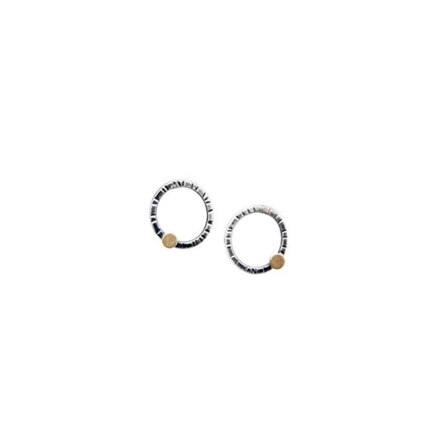 Jewelry Lisa Crowder Metal | Tiny Hatch Hoop Earring