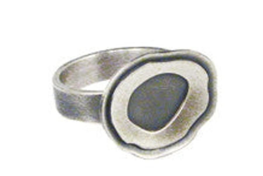 Jewelry Lisa Crowder Metal | Extra Small Single Rough Cut Double Layer Ring