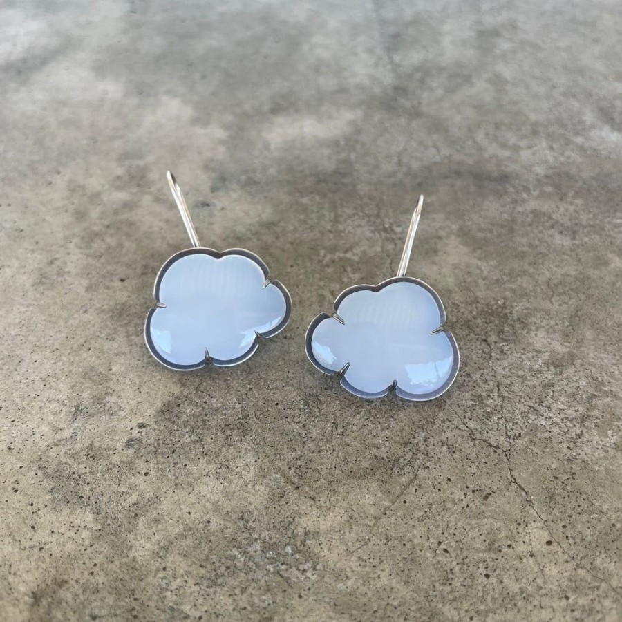 Jewelry Lisa Crowder Stone | White Chalcedony Cloud Earrings