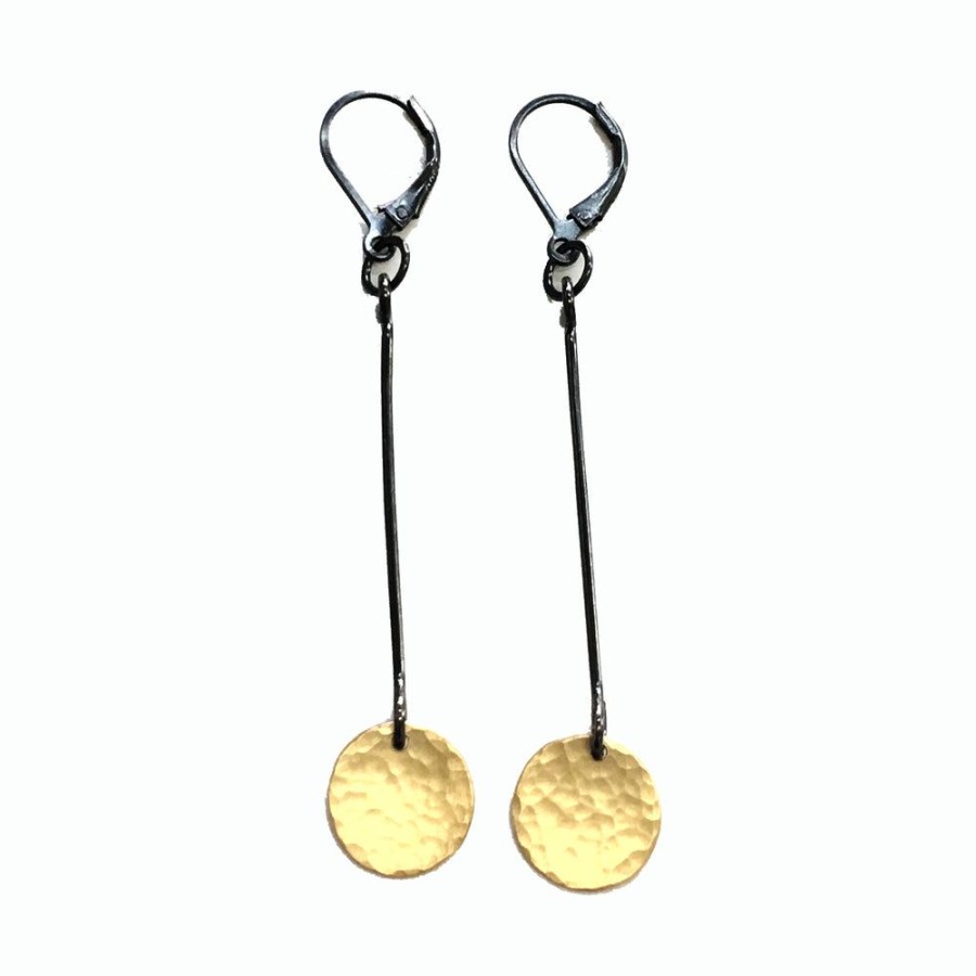 Jewelry Lisa Crowder Metal | Extra Small Single Hammered Disc Earring