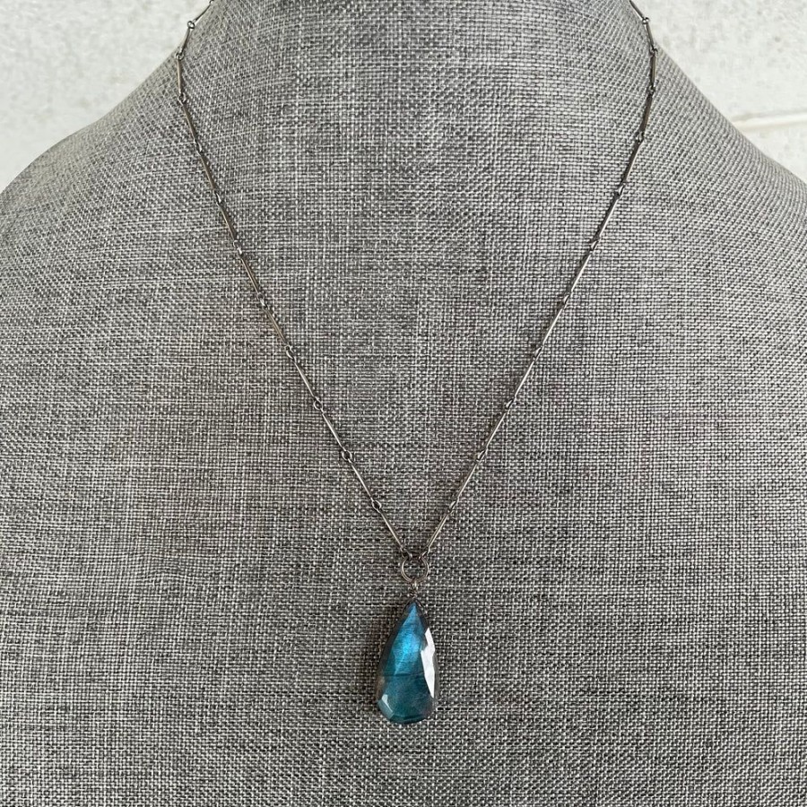 Jewelry Lisa Crowder Stone | Large Faceted Labradorite Teardrop Necklace