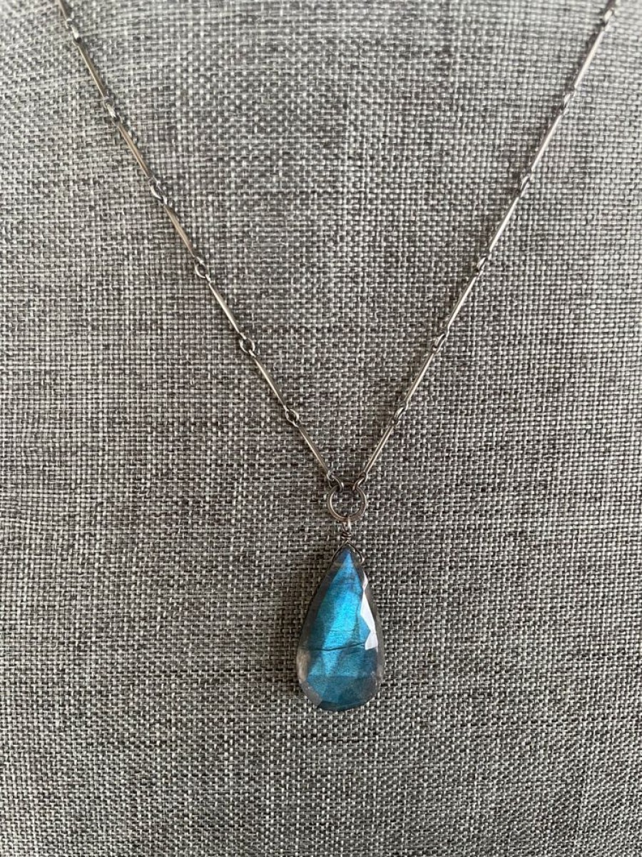 Jewelry Lisa Crowder Stone | Large Faceted Labradorite Teardrop Necklace