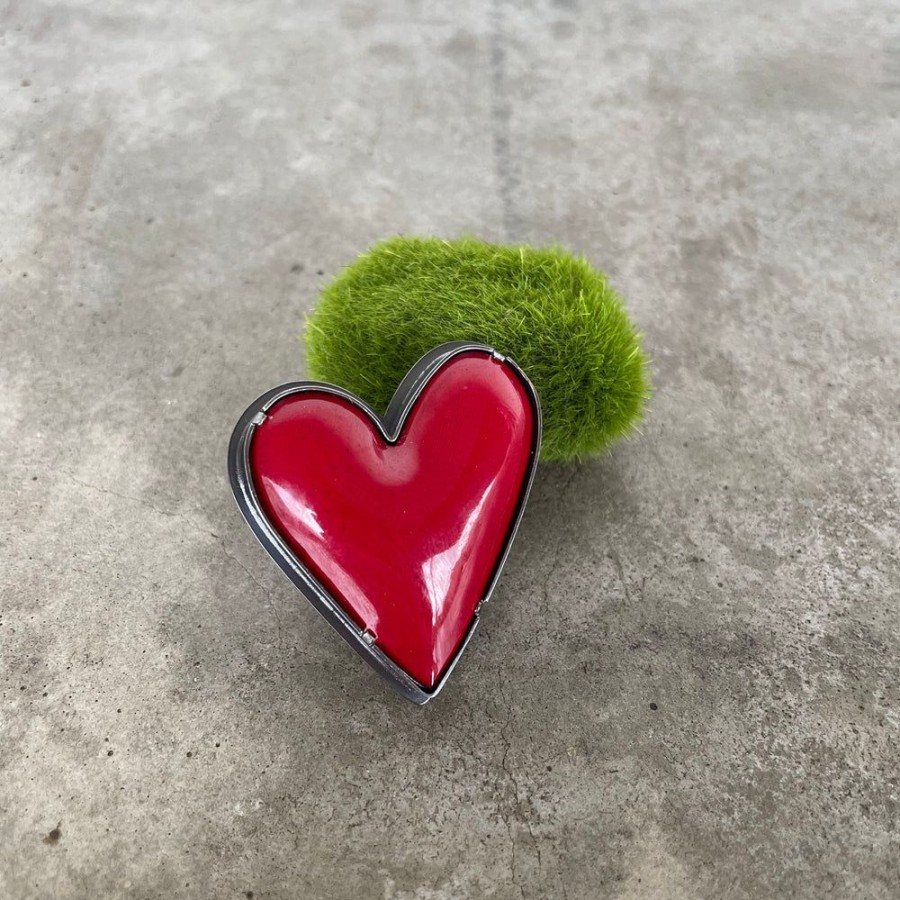 Jewelry Lisa Crowder Enamel | Large Red Enamel Heart Ring