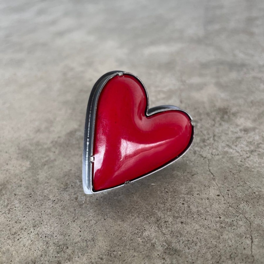 Jewelry Lisa Crowder Enamel | Large Red Enamel Heart Ring