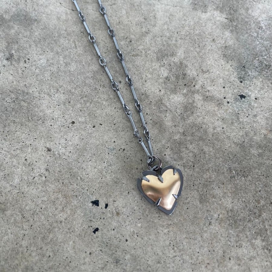 Jewelry Lisa Crowder Metal | Tiny Heart Necklace-Gold