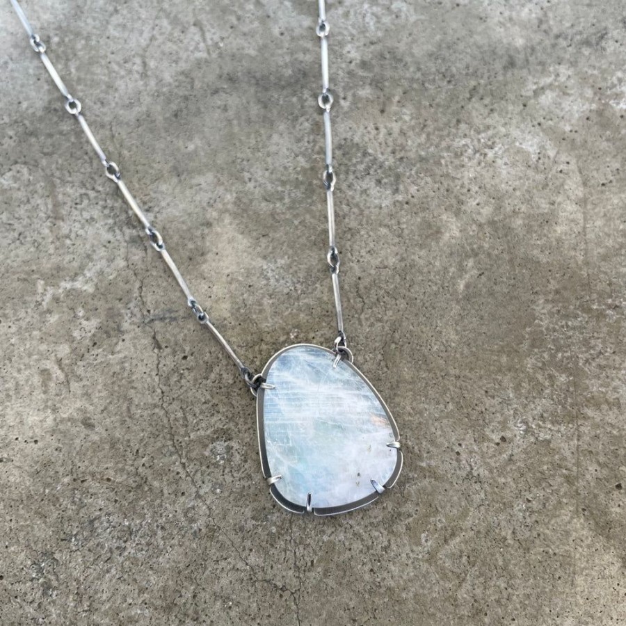 Jewelry Lisa Crowder Stone | Rainbow Moonstone Freeform Necklace