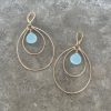 Jewelry Lisa Crowder Metal | Large Double Stirrup Earrings With Aqua Chalcedony