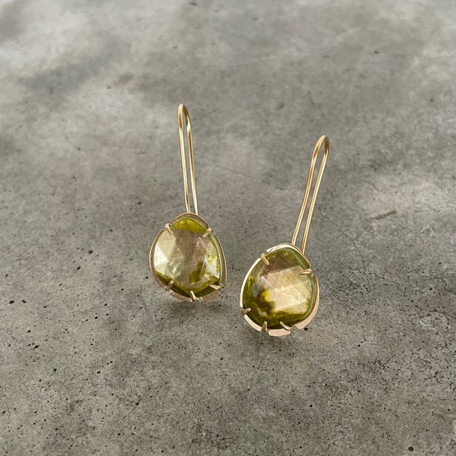 Jewelry Lisa Crowder Stone | Green Tourmaline And Vermeil Earrings