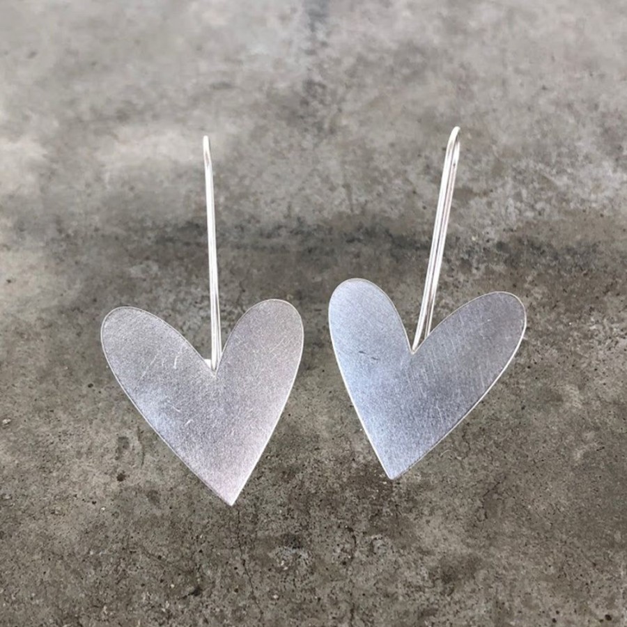 Jewelry Lisa Crowder Metal | Asymmetrical Heart Earrings