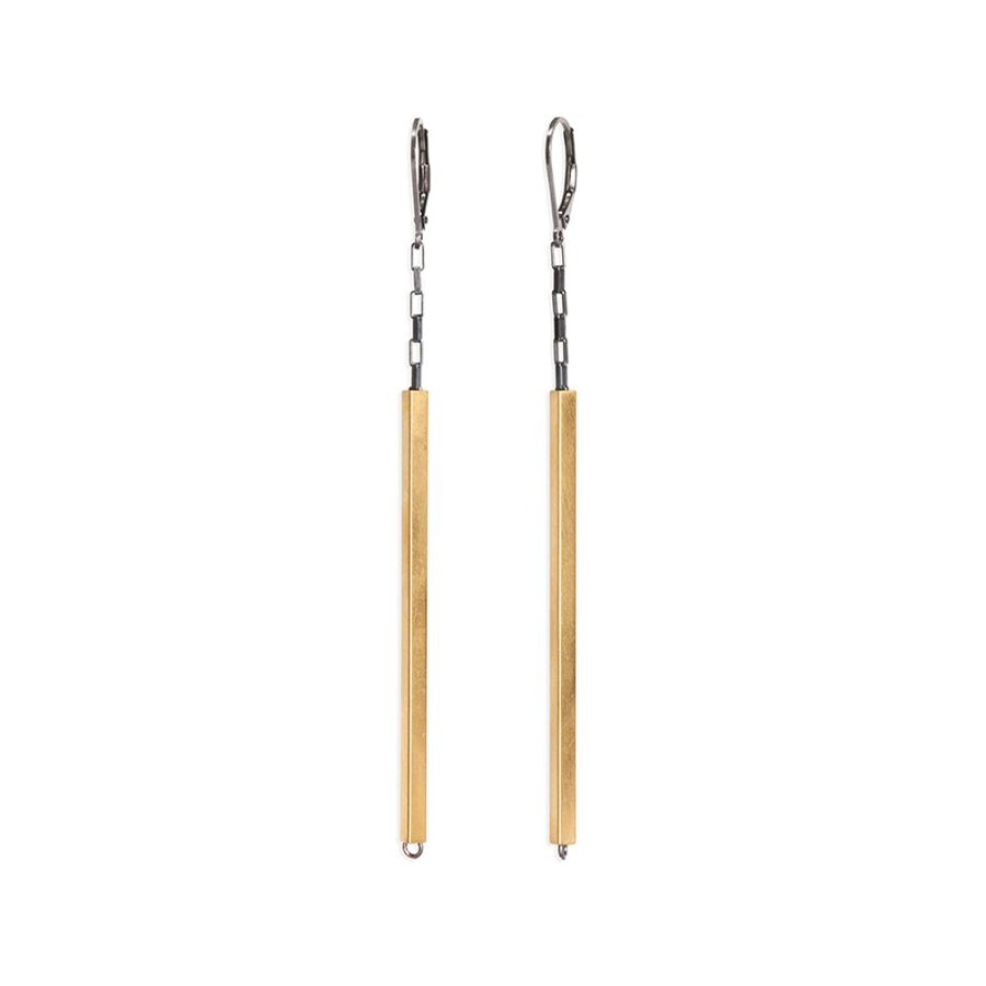 Jewelry Lisa Crowder Metal | Long Bar Earrings