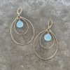 Jewelry Lisa Crowder Stone | Large Double Stirrup Earrings With Aqua Chalcedony