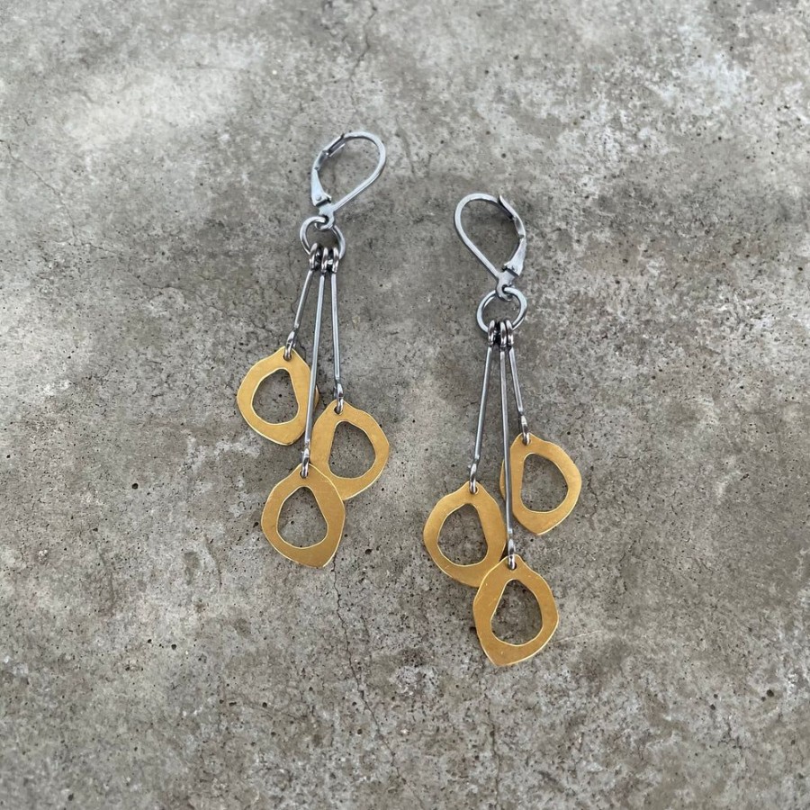 Jewelry Lisa Crowder Metal | Triple Tiny Rough Cut Earrings