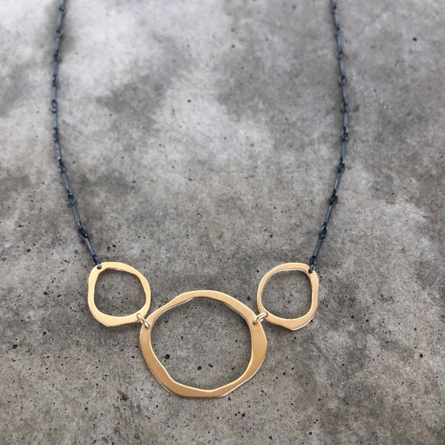 Jewelry Lisa Crowder Metal | Three Rough Cut Graduated Necklace