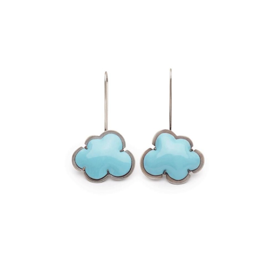 Jewelry Lisa Crowder Enamel | Blue Enamel Cloud Earrings