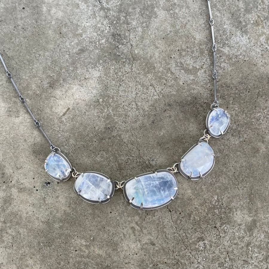 Jewelry Lisa Crowder Stone | 5 Piece Rainbow Moonstone Necklace