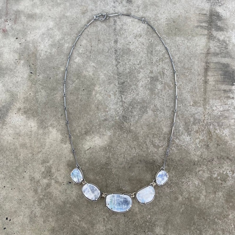 Jewelry Lisa Crowder Stone | 5 Piece Rainbow Moonstone Necklace