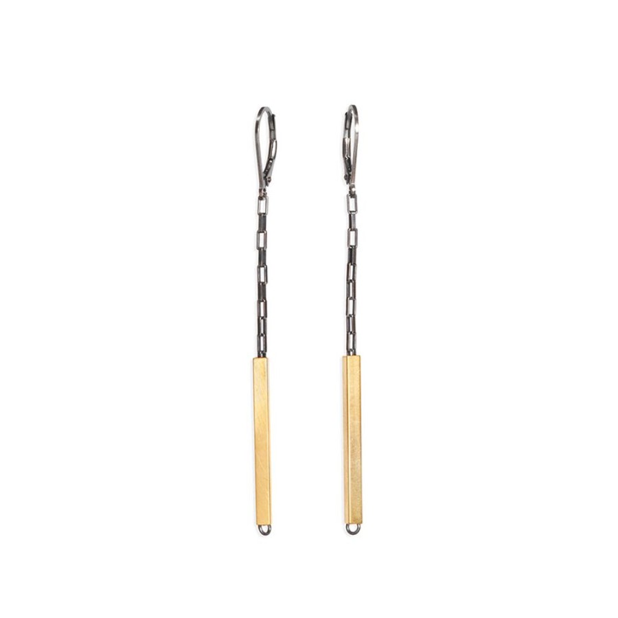 Jewelry Lisa Crowder Metal | Short Bar Earrings