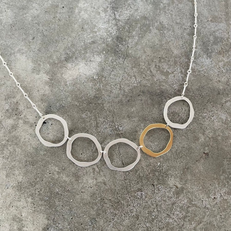 Jewelry Lisa Crowder Metal | 5 Rough Cut Two Tone Necklace