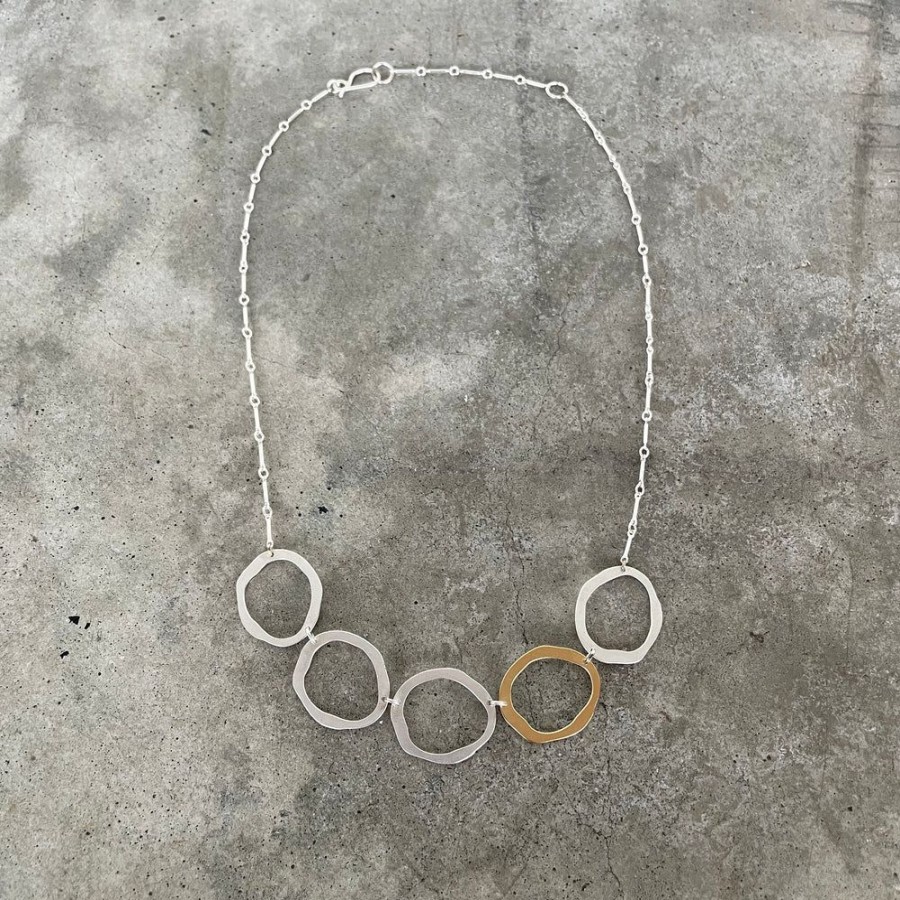 Jewelry Lisa Crowder Metal | 5 Rough Cut Two Tone Necklace