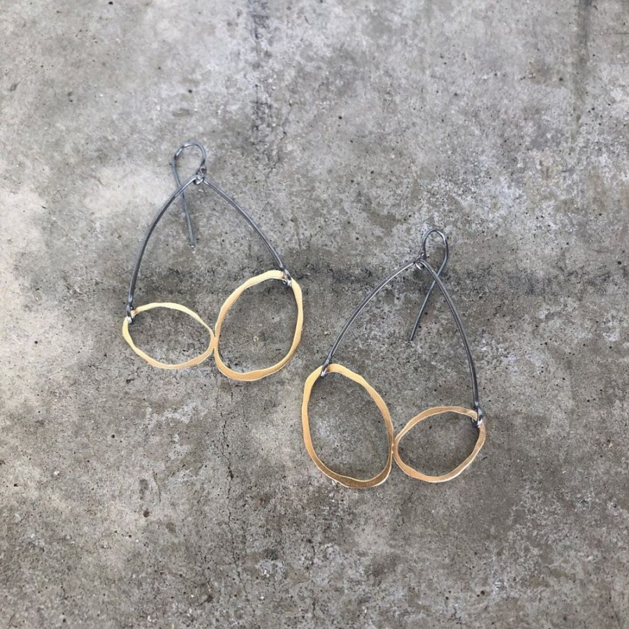 Jewelry Lisa Crowder Metal | Rough Cut Double Arch Earrings