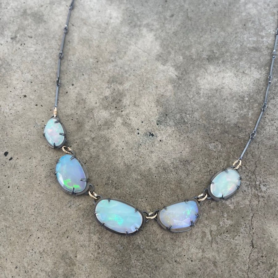 Jewelry Lisa Crowder Stone | Welo Opal 5 Stone Necklace