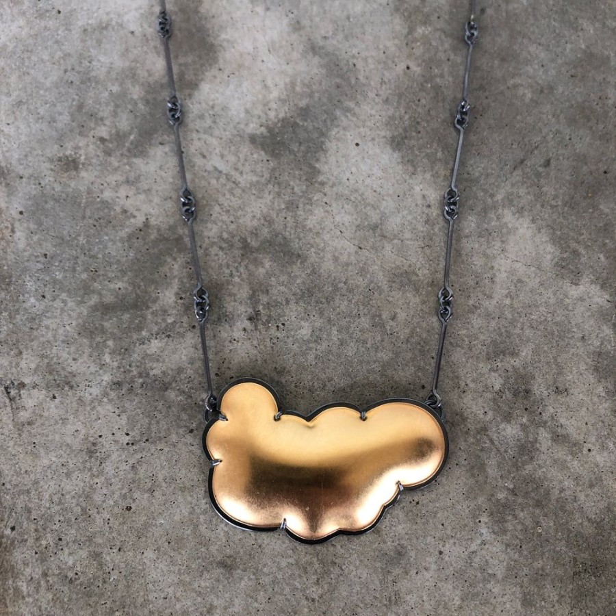 Jewelry Lisa Crowder Metal | Large Gold Cloud Necklace