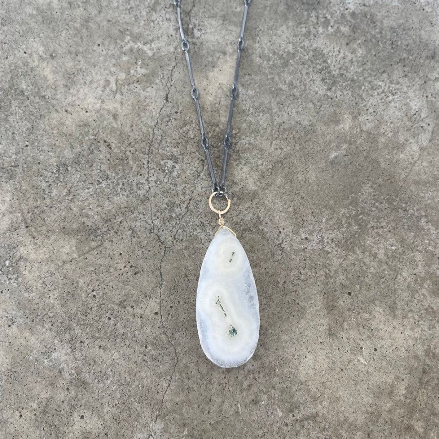 Jewelry Lisa Crowder Stone | Large Faceted Solar Quartz Teardrop Necklace