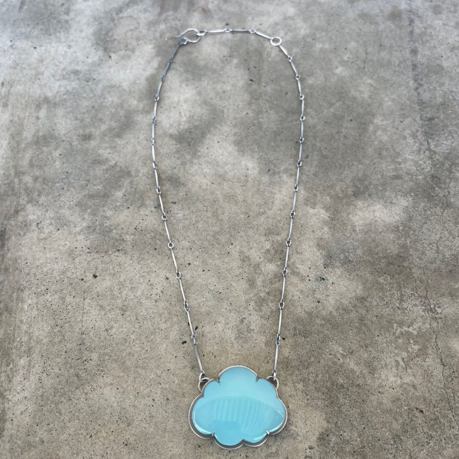 Jewelry Lisa Crowder Stone | Medium Aqua Chalcedony Cloud Necklace