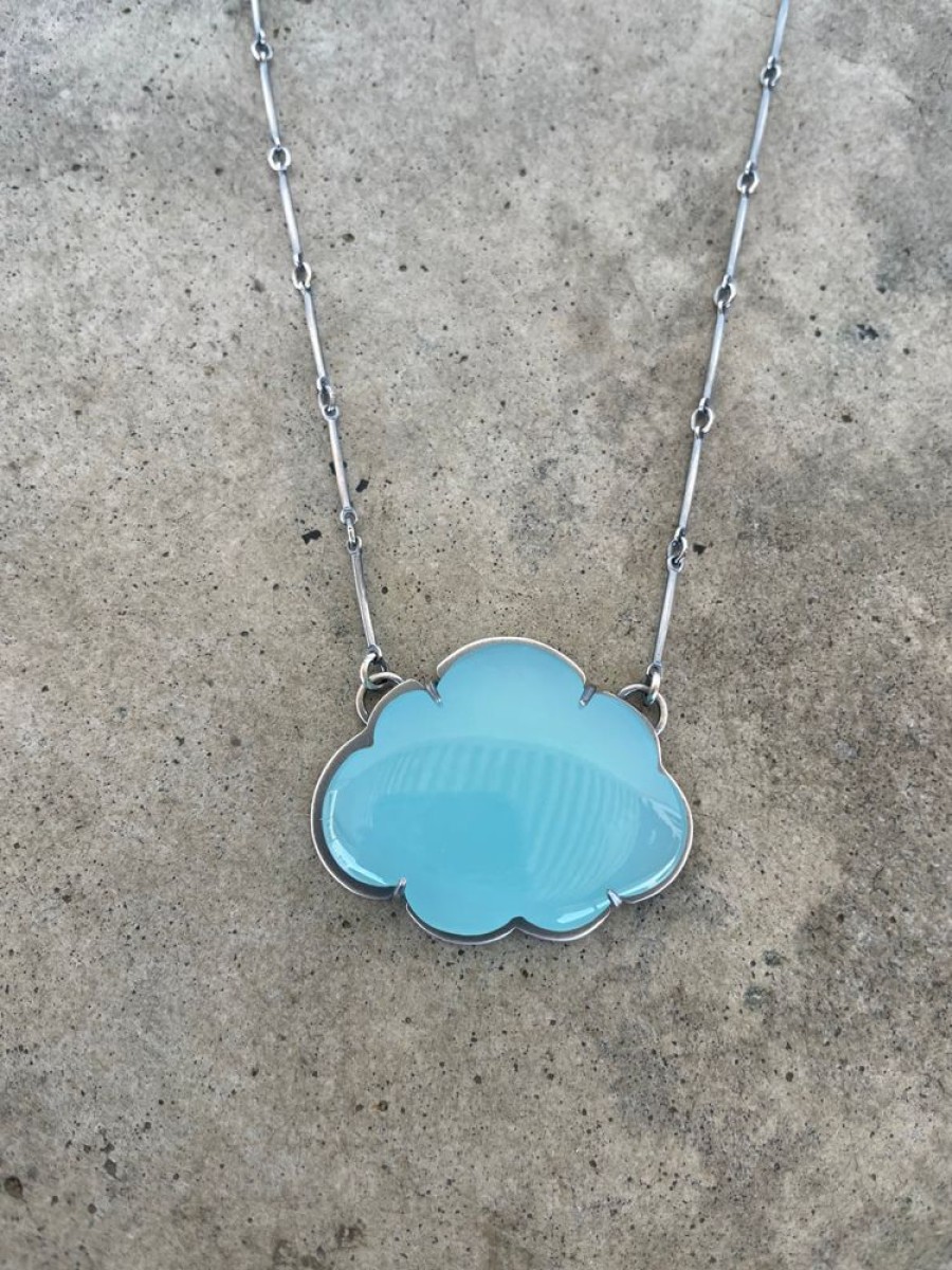 Jewelry Lisa Crowder Stone | Medium Aqua Chalcedony Cloud Necklace