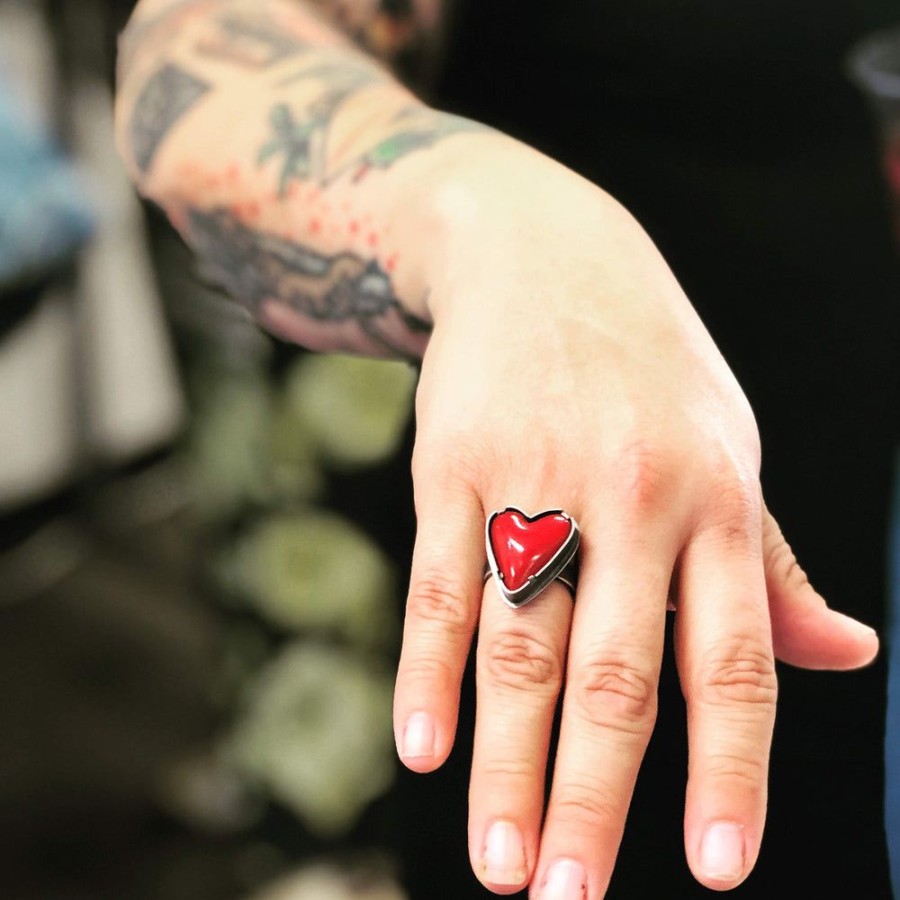 Jewelry Lisa Crowder Enamel | Red Enamel Heart Ring