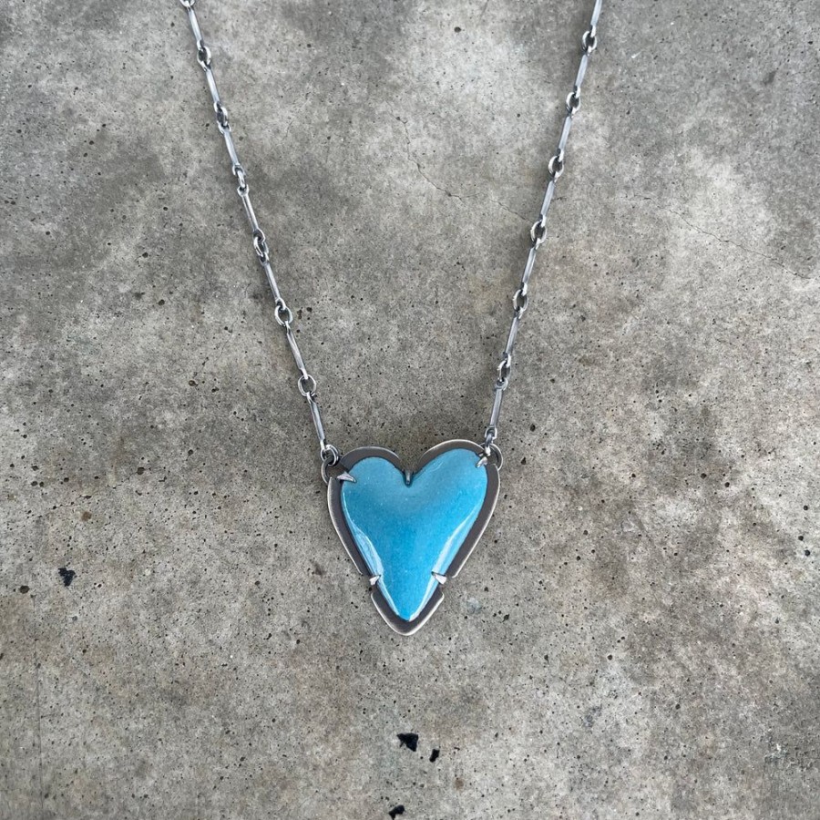 Jewelry Lisa Crowder Enamel | Enamel New Heart Necklace