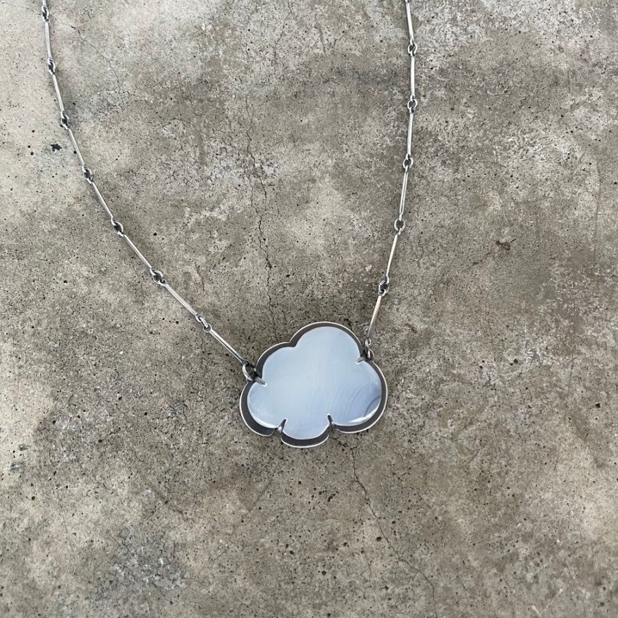 Jewelry Lisa Crowder Stone | Small White Chalcedony Cloud Necklace