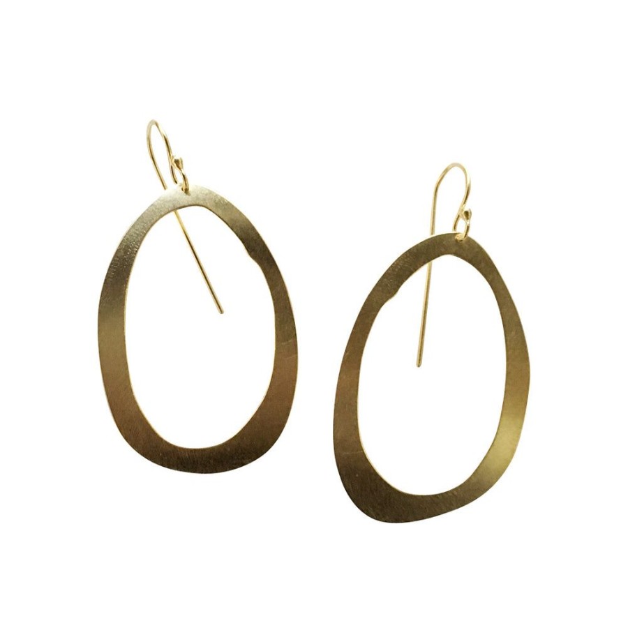 Jewelry Lisa Crowder Metal | Thin Rough Cut Rolled Earring