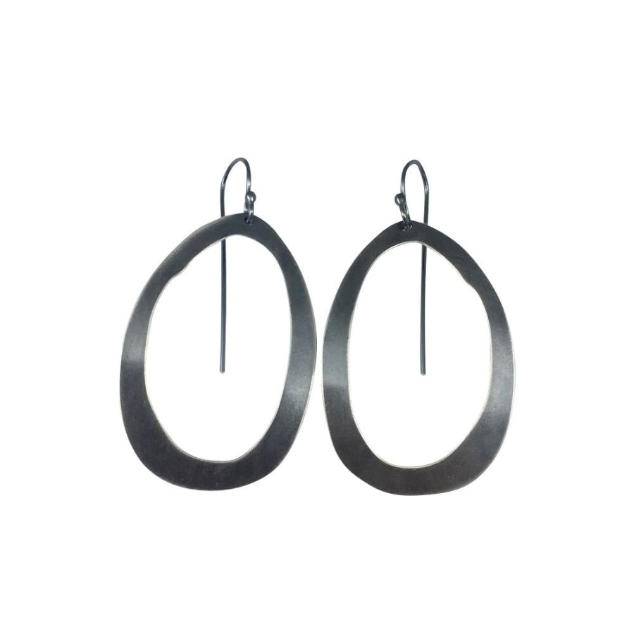 Jewelry Lisa Crowder Metal | Thin Rough Cut Rolled Earring