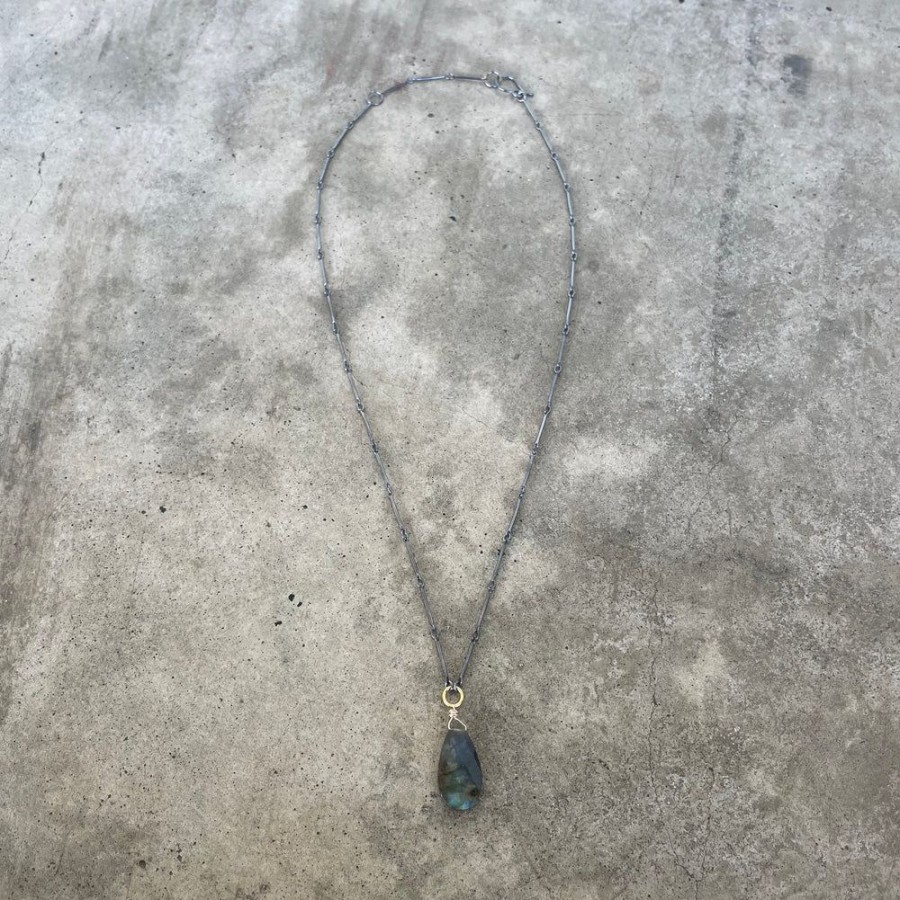 Jewelry Lisa Crowder Stone | Small Faceted Labradorite Teardrop Necklace