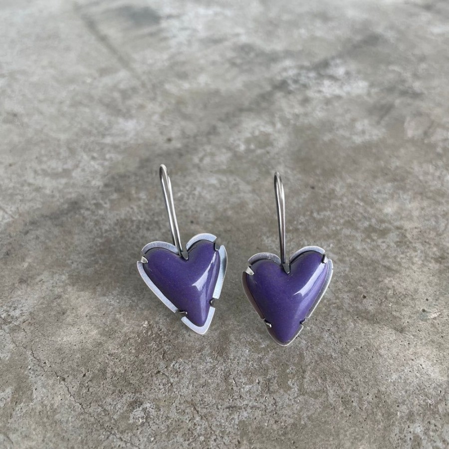 Jewelry Lisa Crowder Enamel | Enamel Heart Earring