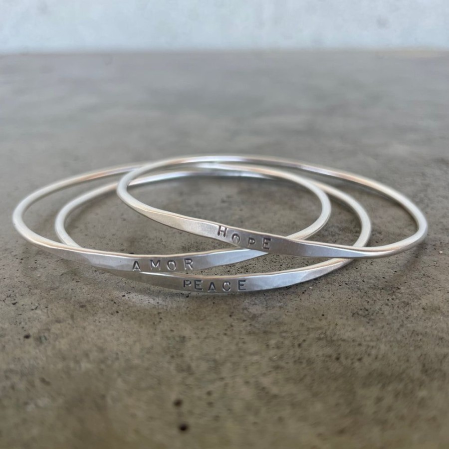 Jewelry Lisa Crowder Metal | Word Bangles