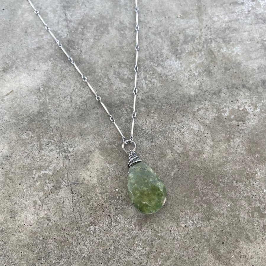 Jewelry Lisa Crowder Stone | Large Vesuvianite Teardrop Necklace