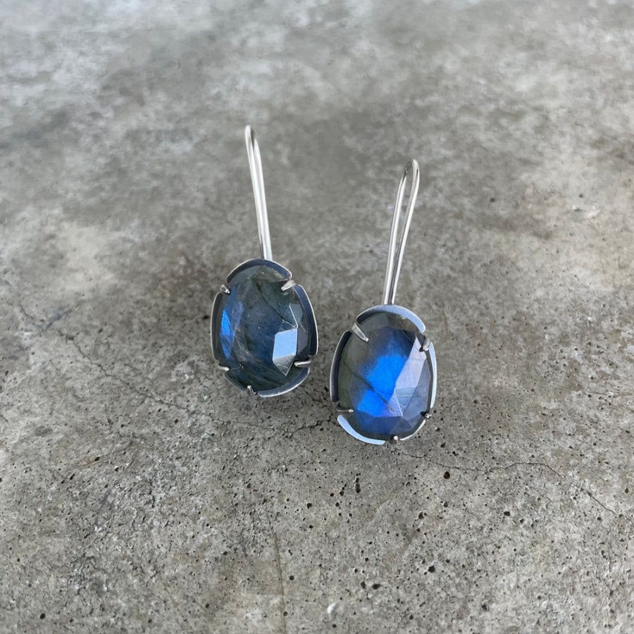 Jewelry Lisa Crowder Stone | Labradorite Oval Earrings