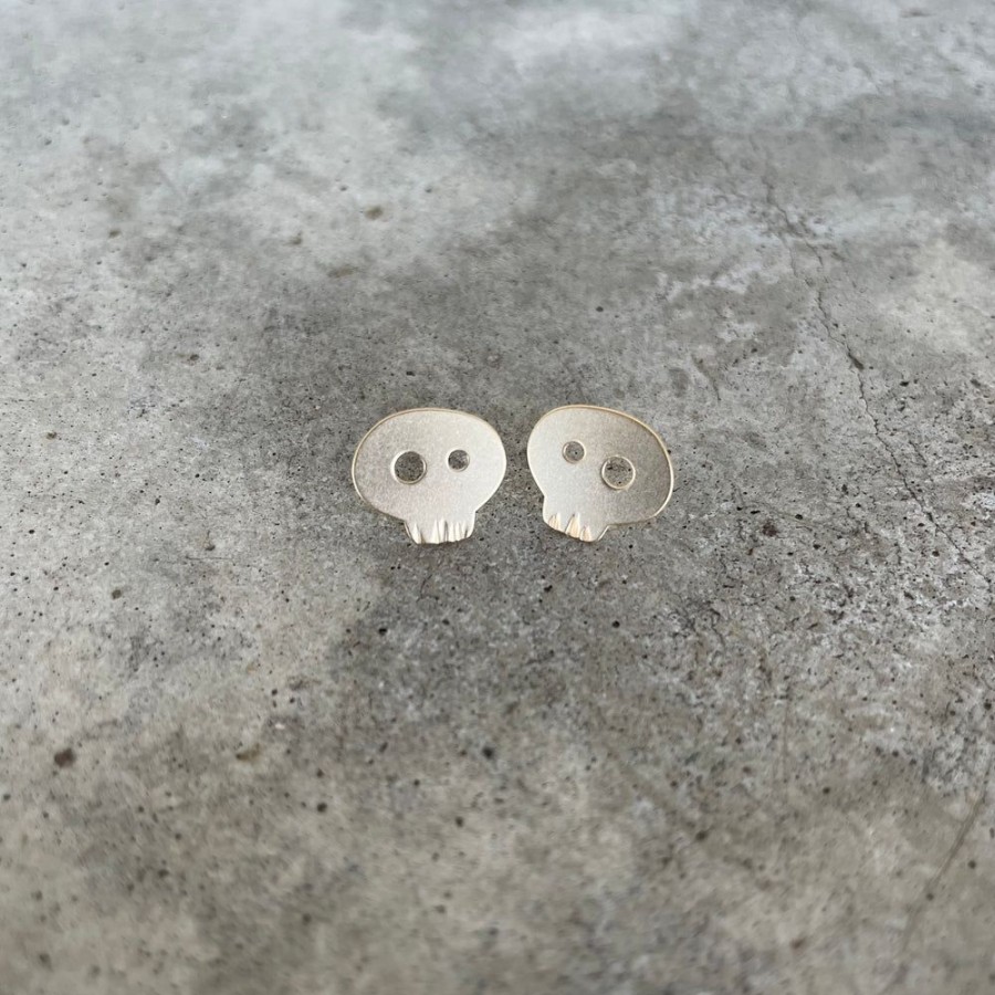 Jewelry Lisa Crowder Metal | Skull Post Earrings