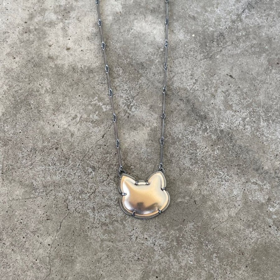 Jewelry Lisa Crowder Metal | Gold Cat Necklace