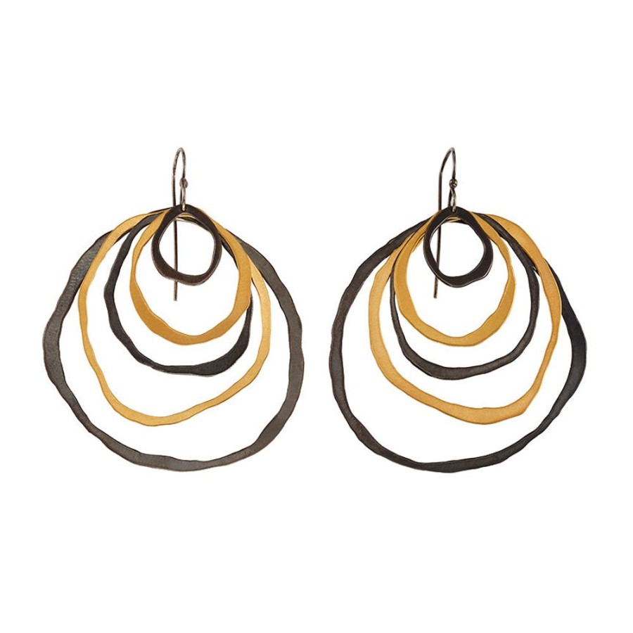 Jewelry Lisa Crowder Metal | 5 Layer Round Rough Cut Earrings